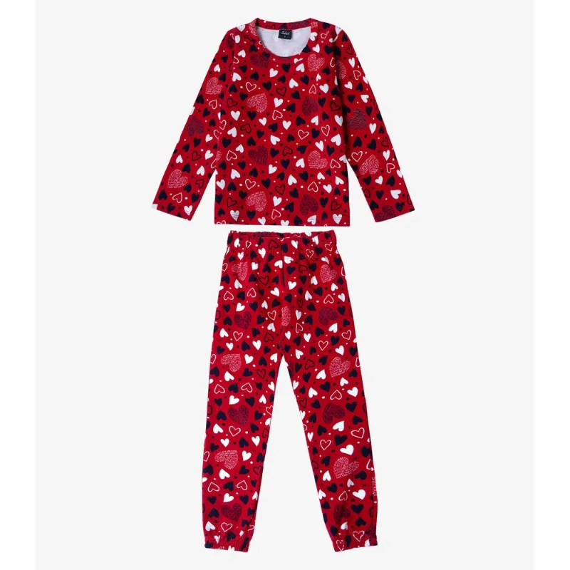 Pijama Infantil Menina Estampado Select Vermelho 4