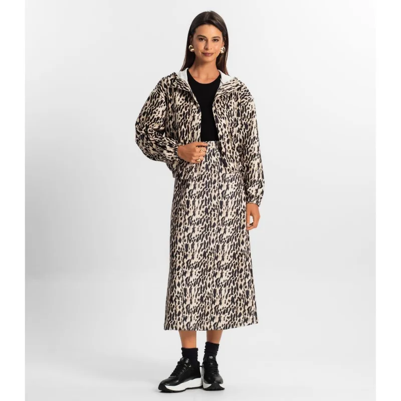 Saia Midi Feminina Rovitex Bege GG