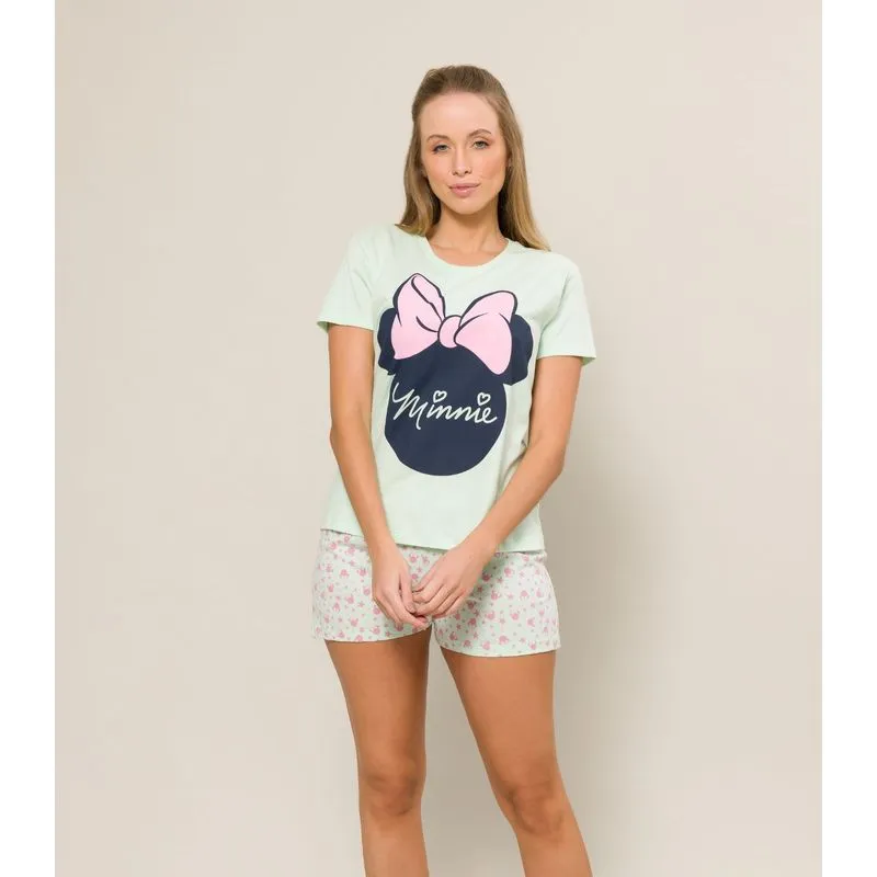 Pijama Adulto Feminino Disney Evanilda Verde P