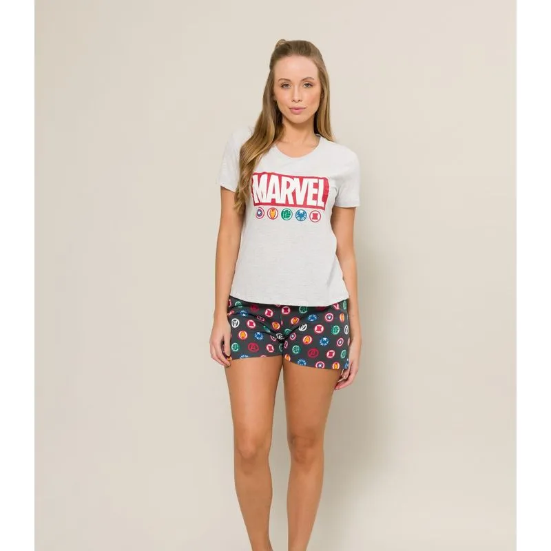 Pijama Adulto Feminino Marvel Evanilda Cinza M