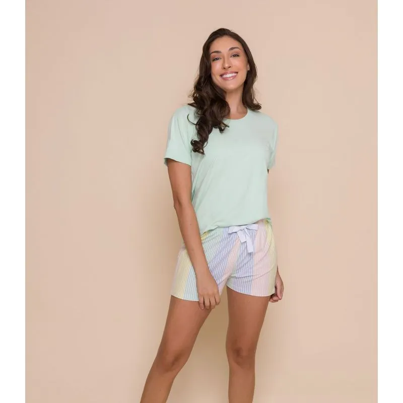Pijama Adulto Feminino Evanilda Verde P