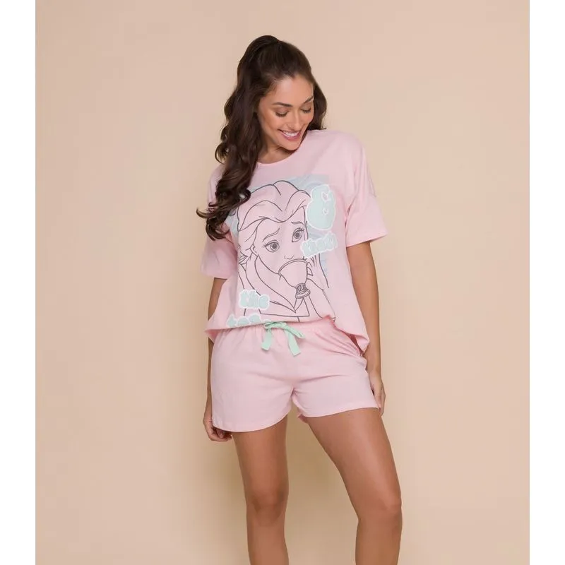 Pijama Adulto Feminino Bella Evanilda Rosa Gg