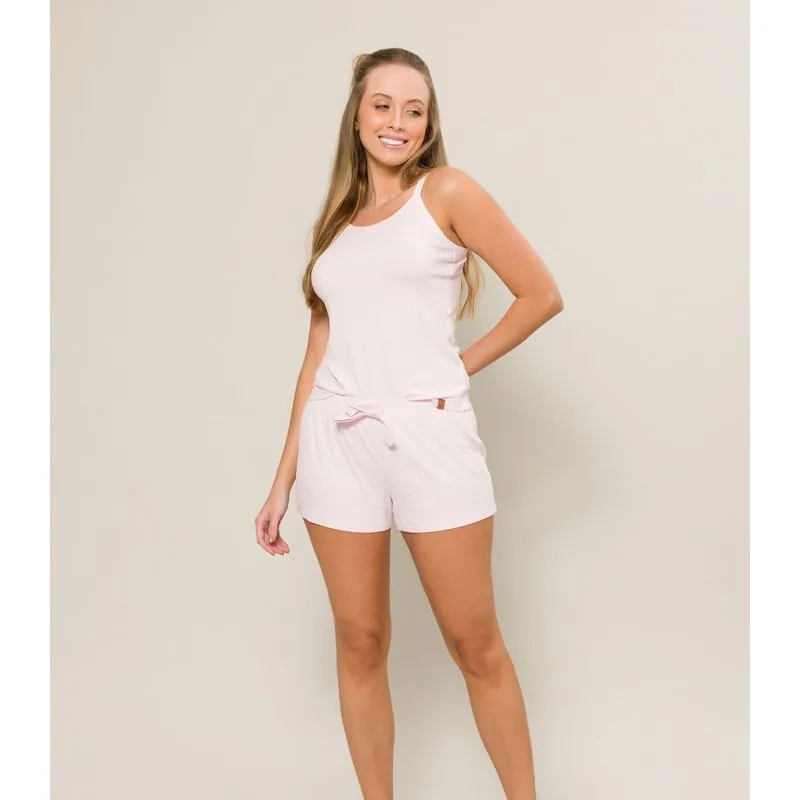 Shorts Pijama Adulto Feminino Evanilda Rosa Gg