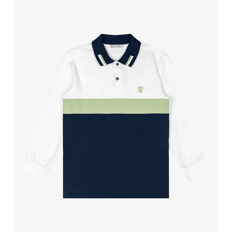Polo Infantil Menino Manga Longa Trick Nick Branco 8