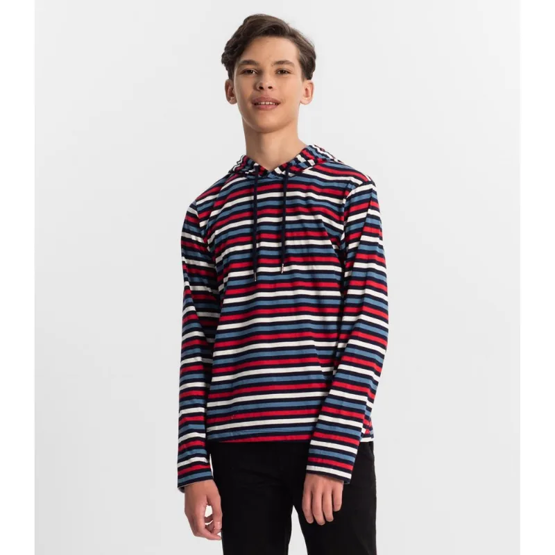 Camiseta Juvenil Menino Listrada Minty Azul 16
