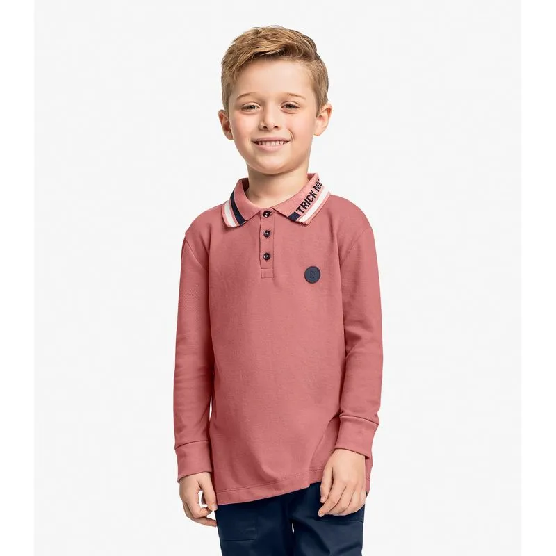 Polo Infantil Manga Longa Trick Nick Rosa 4