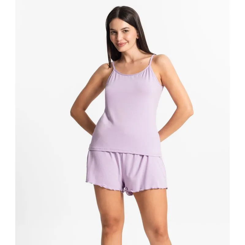 Pijama Feminino De Alças Select Roxo GG