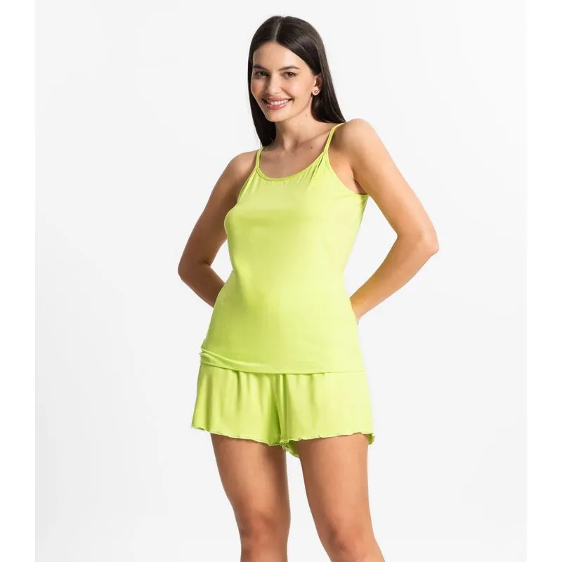 Pijama Feminino De Alças Select Verde M