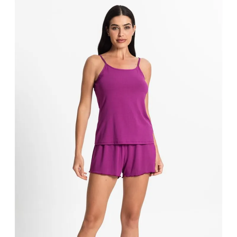 Pijama Feminino De Alças Select Roxo G