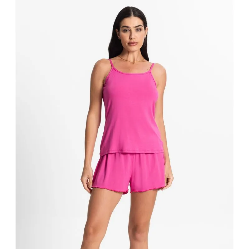 Pijama Feminino De Alças Select Rosa P