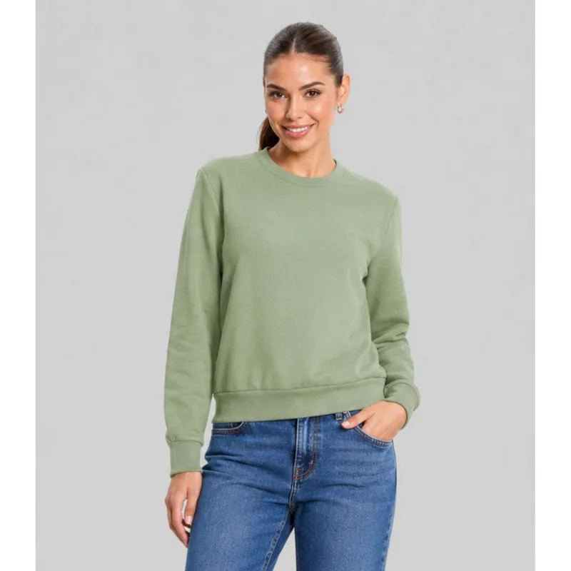 Blusão Feminino Básico Moletom Peluciado Rovitex Verde GG