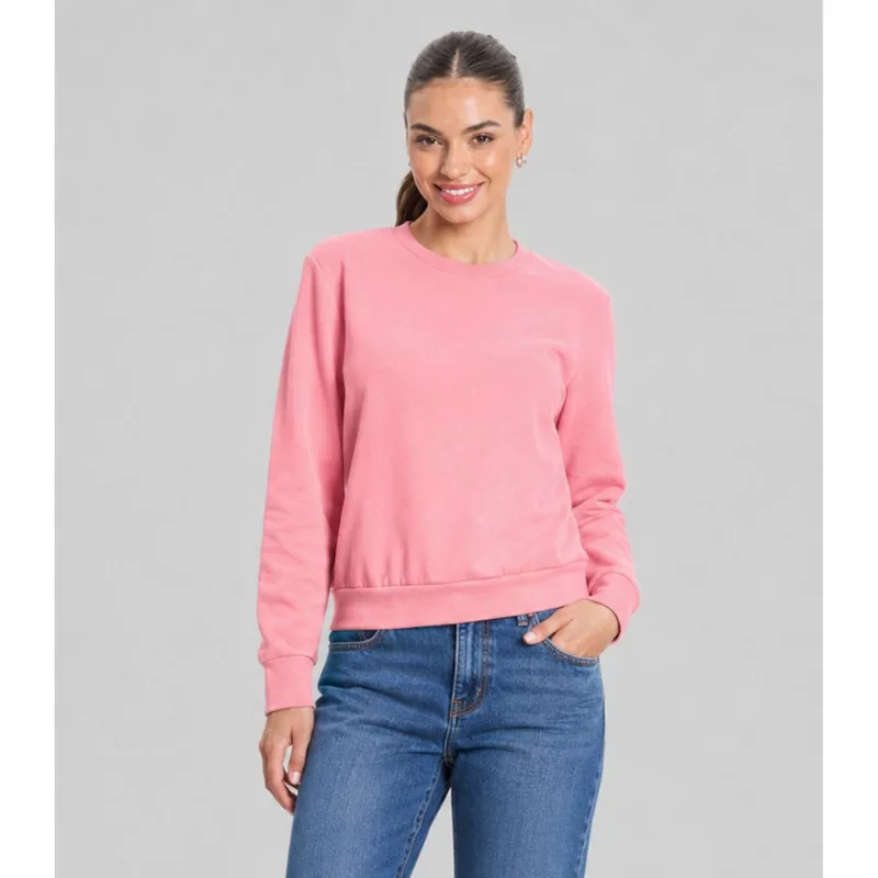 Blusão Feminino Básico Moletom Peluciado Rovitex Rosa P