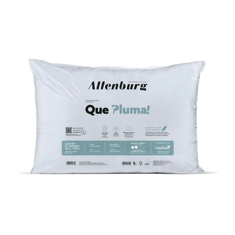 Travesseiro Toque De Plumas Antialérgico Altenburg Branco Un