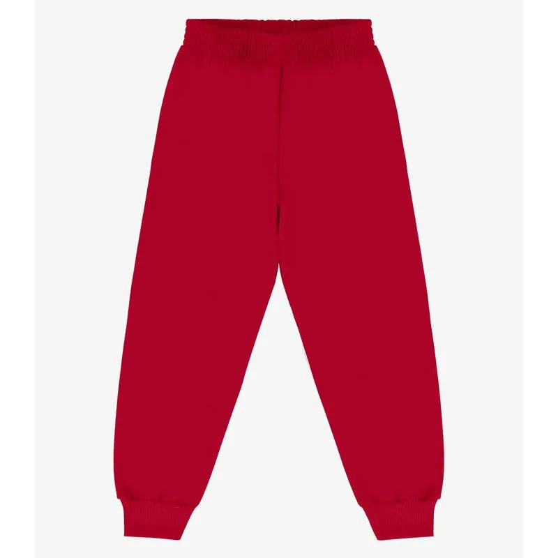 Calça Infantil Moletom Básica Rovitex Kids Vermelho 8