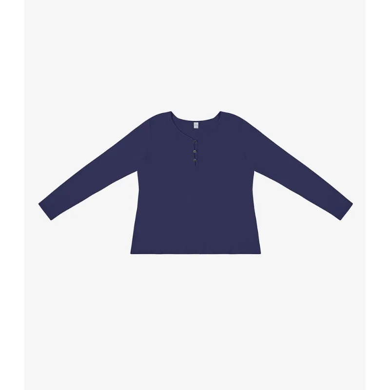 Blusa Feminina Com Botões Manga Longa Rovitex Azul G