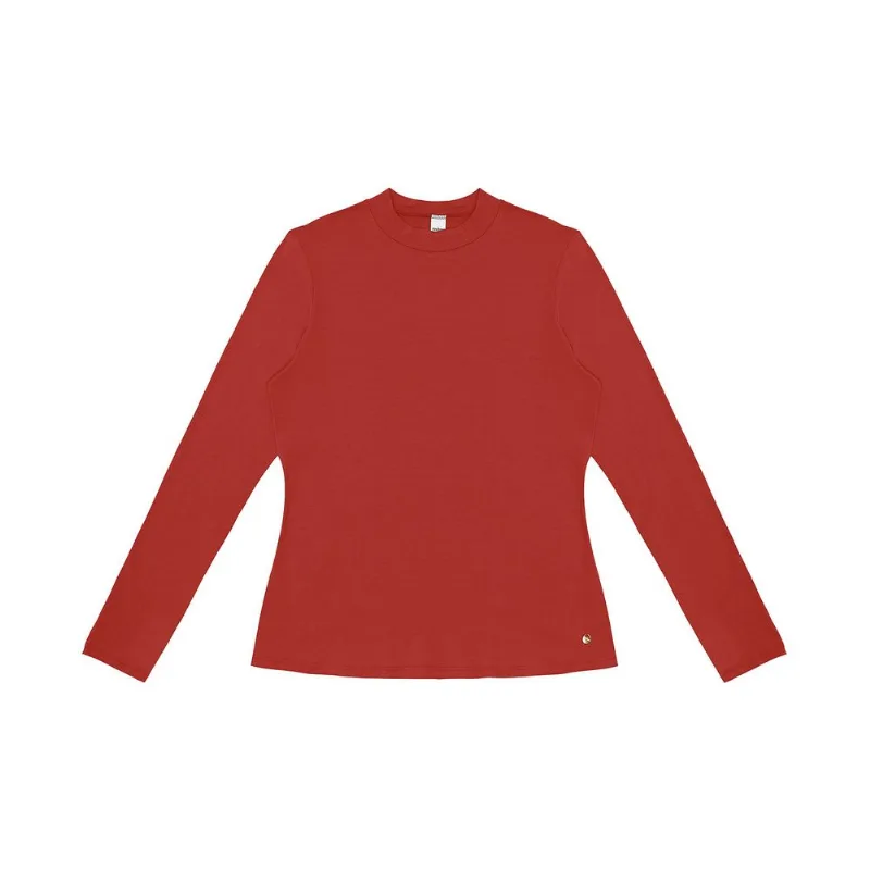 Blusa Feminina Manga Longa Gola Alta Rovitex Vermelho G