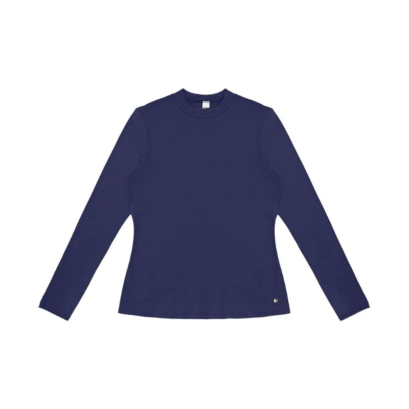 Blusa Feminina Manga Longa Gola Alta Rovitex Azul M