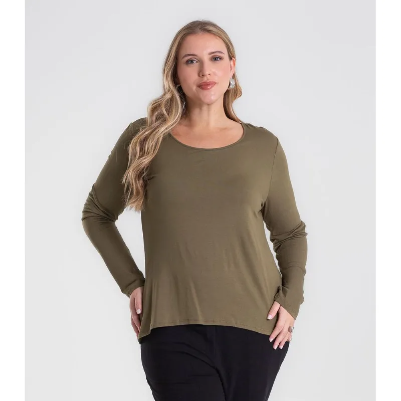 Blusa Manga Longa Viscotorcion Secret Glam Verde Plus G2