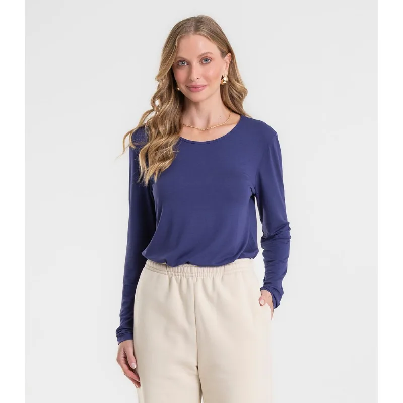 Blusa Feminina Manga Longa Rovitex Azul G