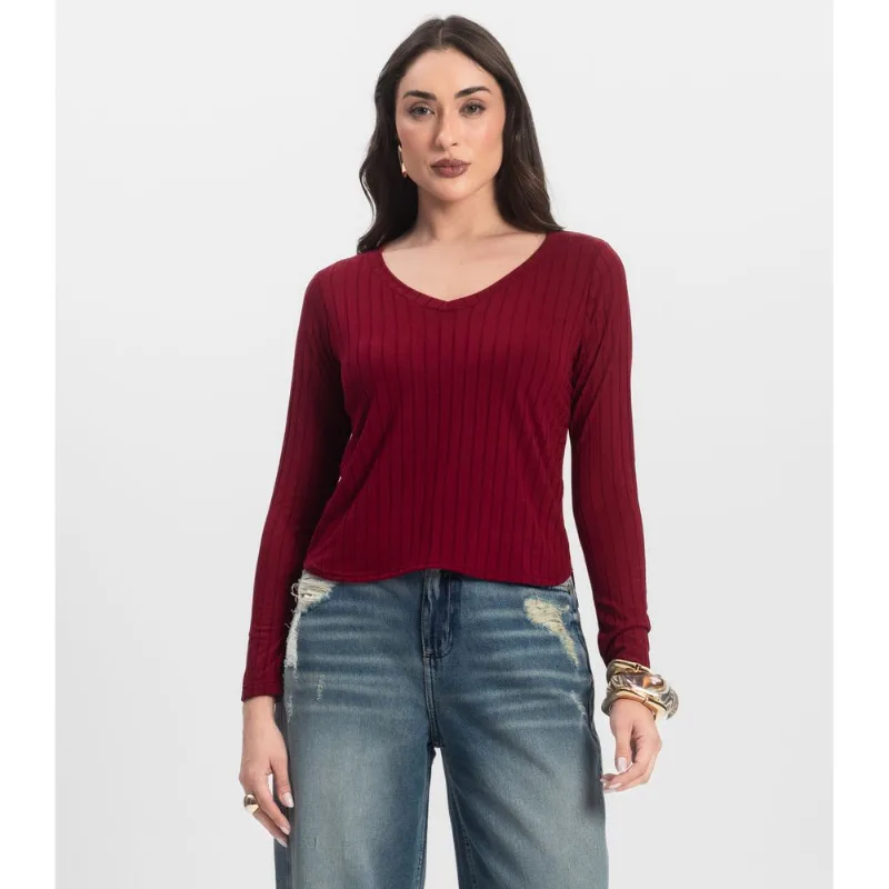 Blusa Manga Longa Infinita Cor Vermelho G