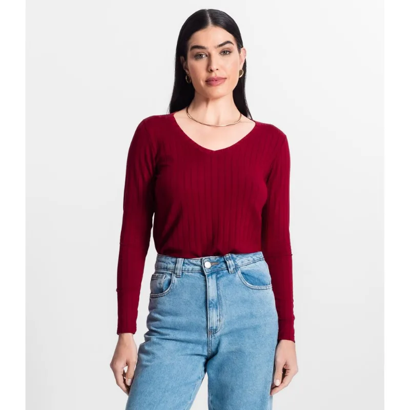 Blusa Manga Longa Infinita Cor Vermelho GG
