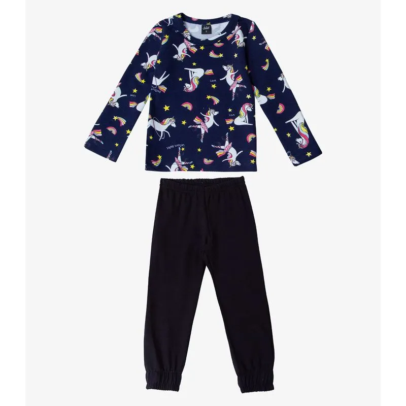 Pijama Infantil Feminino Molecotton Select Preto 2