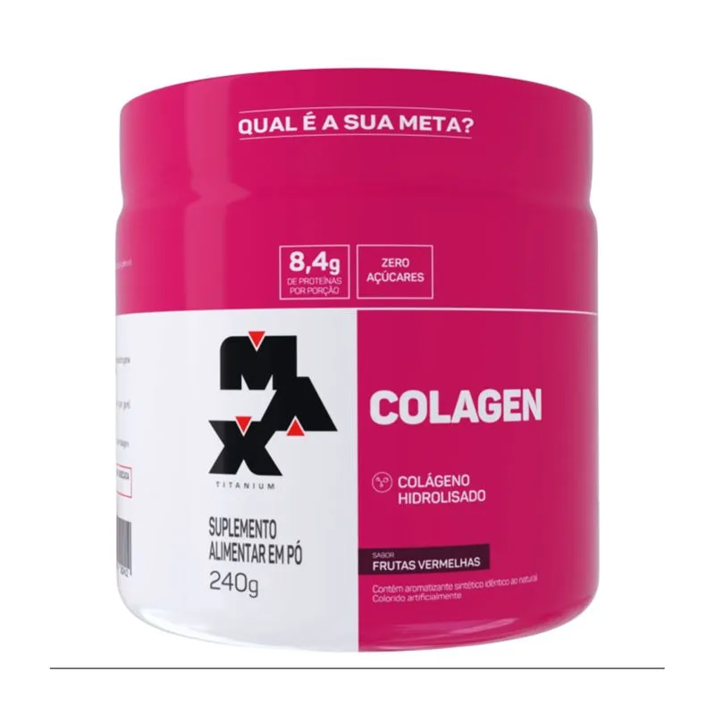 Colágeno 240g Max Titanium Frutas Vermelhas Un