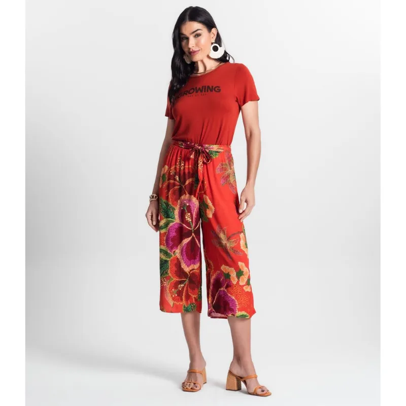 Calça Pantacourt Infinita Cor Laranja M