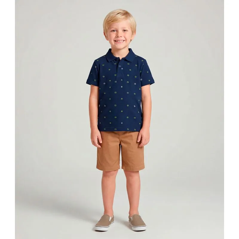 Conjunto Infantil Polo Com Bermuda Trick Nick Azul 10