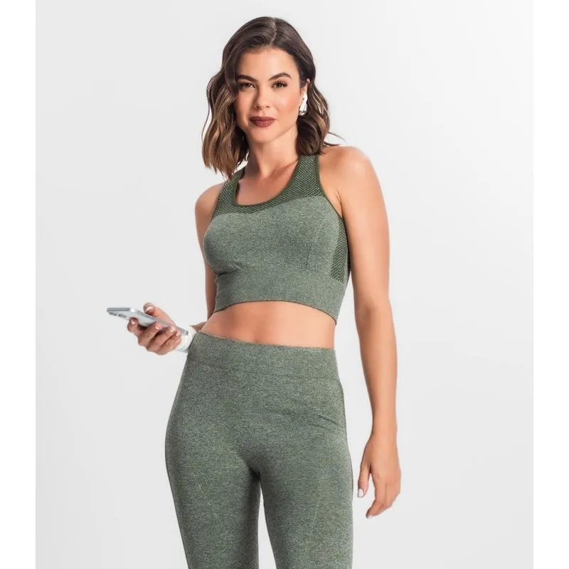 Top Fitness Seamless Sem Bojo Style Box Verde P