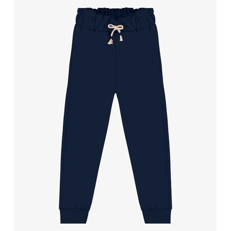 Calça Infantil Em Moletom Rovi Kids Azul 12