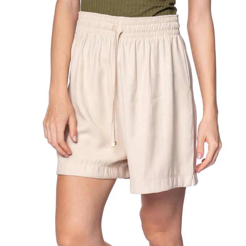 Short Feminino Endless Alfaiataria com Elástico Bege Claro - GG
