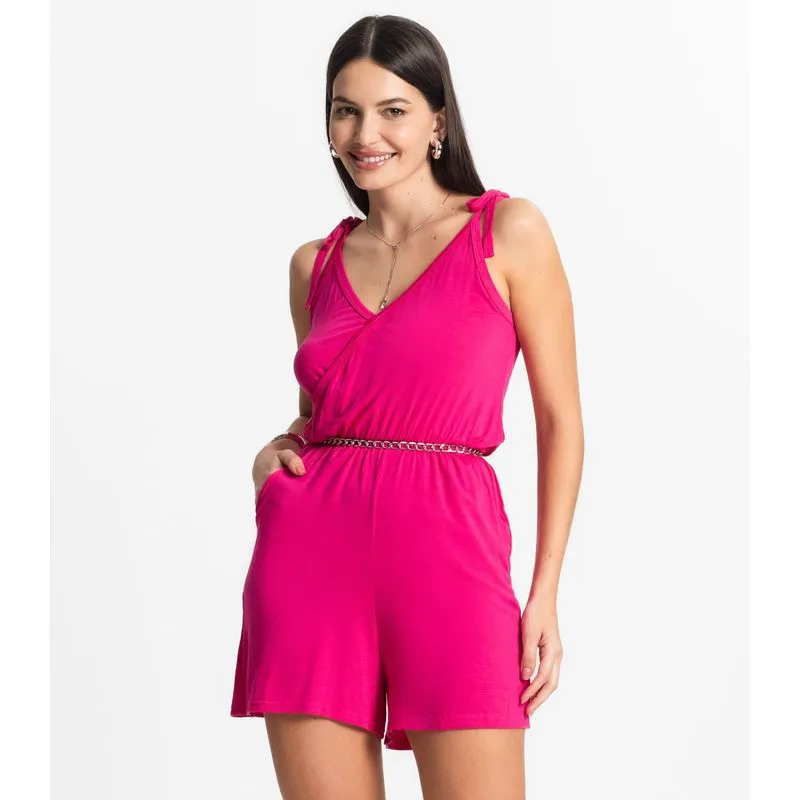 Macaquinho Feminino Curto E Amarração Bella Sangos Rosa G