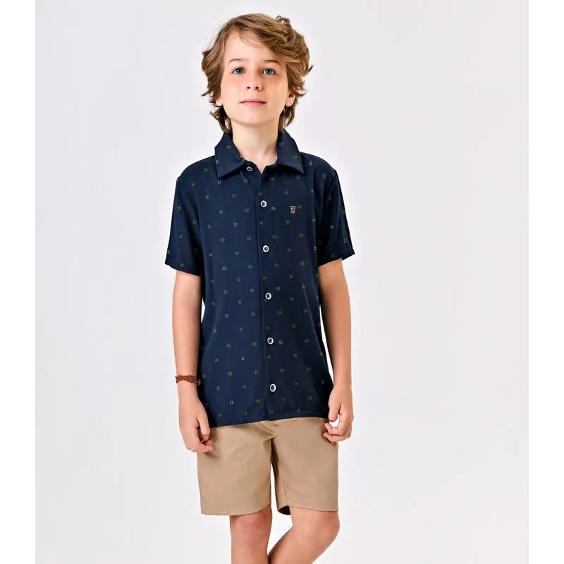 Conjunto Infantil Camisa Com Bermuda Trick Nick Azul 8