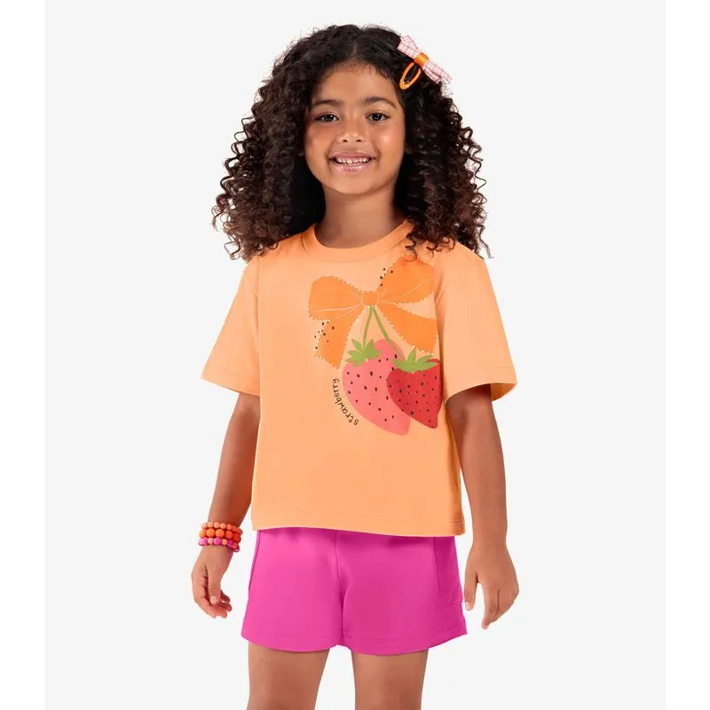 Blusa Infantil Manga Curta Rovi Kids Laranja 6