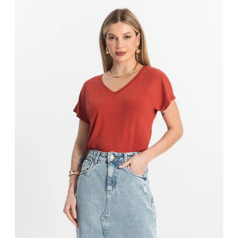 Blusa Feminina Viscotorcion Rovitex Vermelho GG