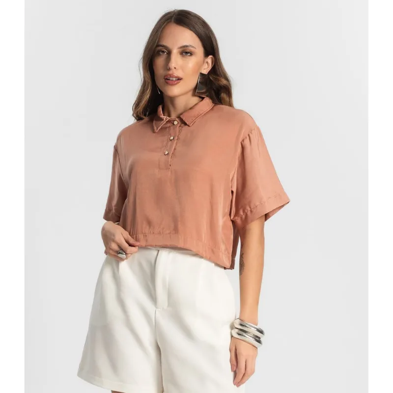 Camisa Feminina Manga Curta Endless Marrom G
