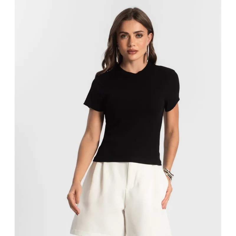 Blusa Feminina Em Ribana Endless Preto G