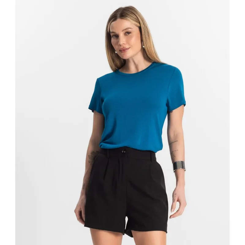 Blusa Feminina Básica Visco Tricot Rovitex Azul G