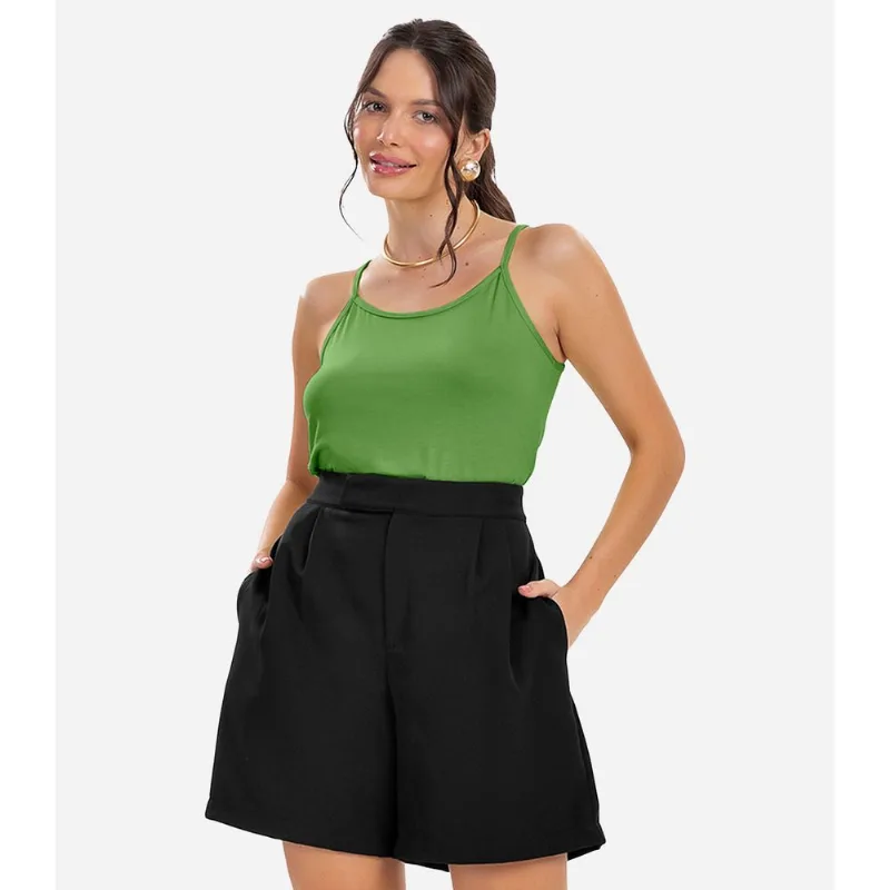Blusa de Alça Feminina Viscotorcion Básica Rovitex Verde G