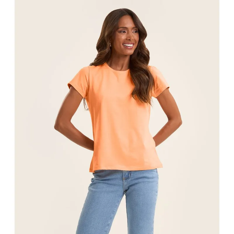 Blusa Feminina Cotton Leve Básica Rovitex Laranja GG