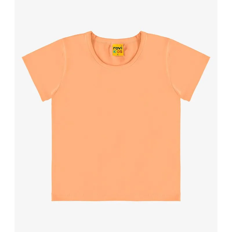 Blusa Básica Infantil Cotton Leve Rovi Kids Laranja 16