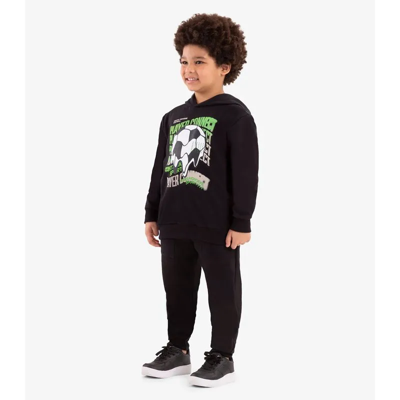 Calça Infantil Em Moletom Rovi Kids Preto 16