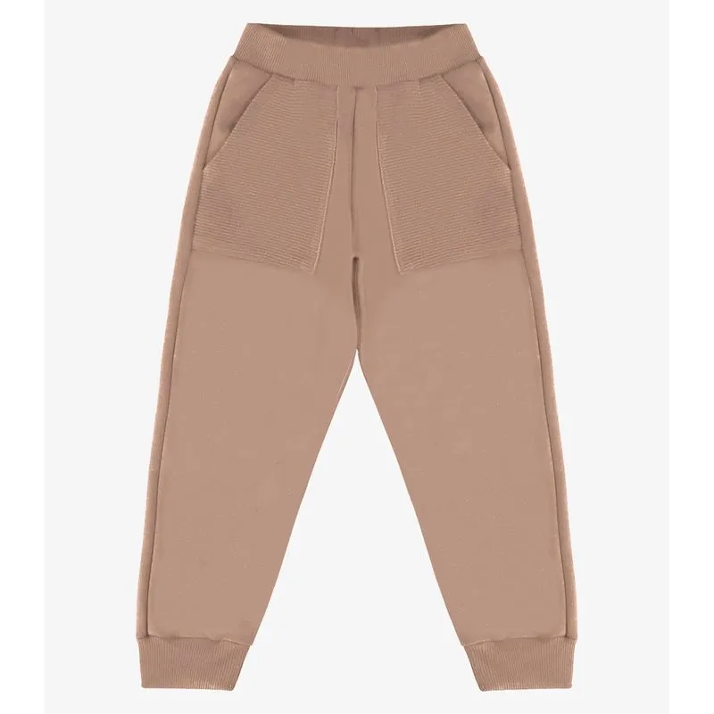 Calça Infantil Em Moletom Rovi Kids Marrom 2