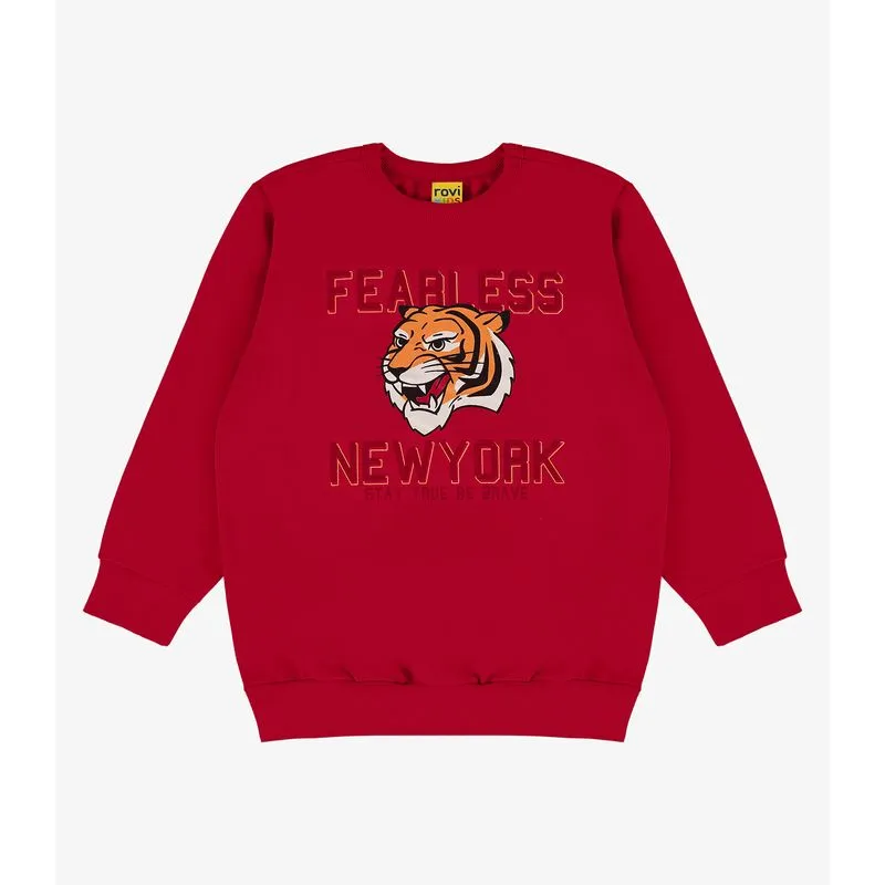 Moletom Infantil Em Moletom Rovi Kids Vermelho 14