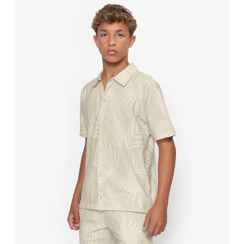 Camisa Juvenil em Meia Malha Masculina Minty Bege 16