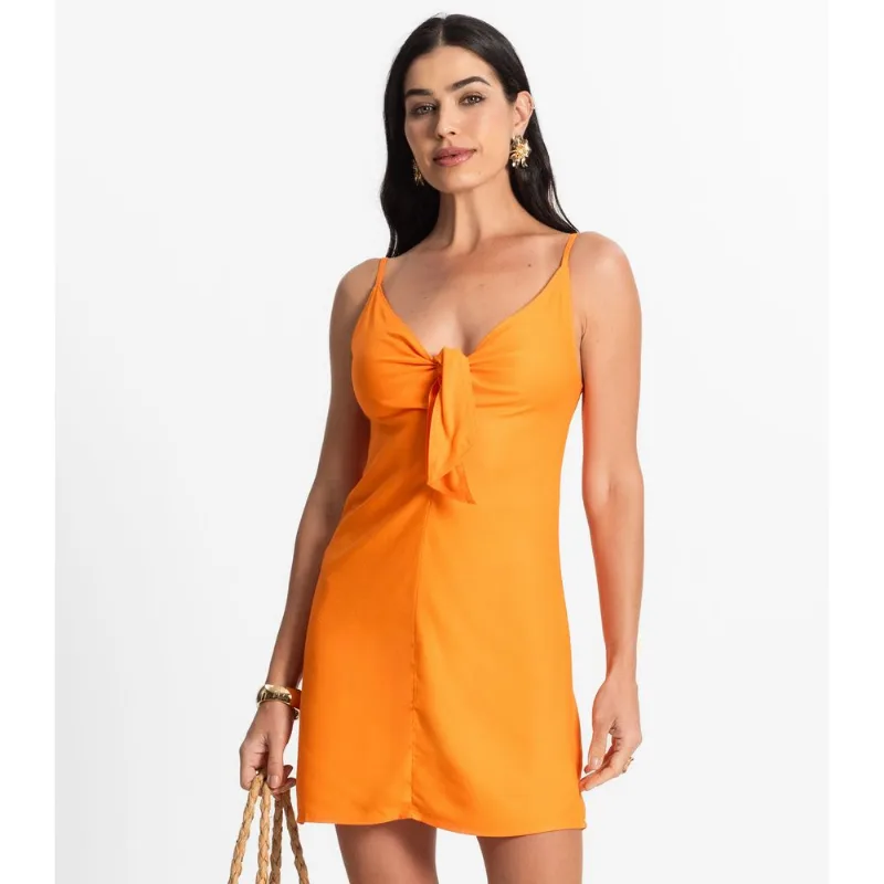 Vestido Feminino Alcinha Com Amarração Select Laranja PP