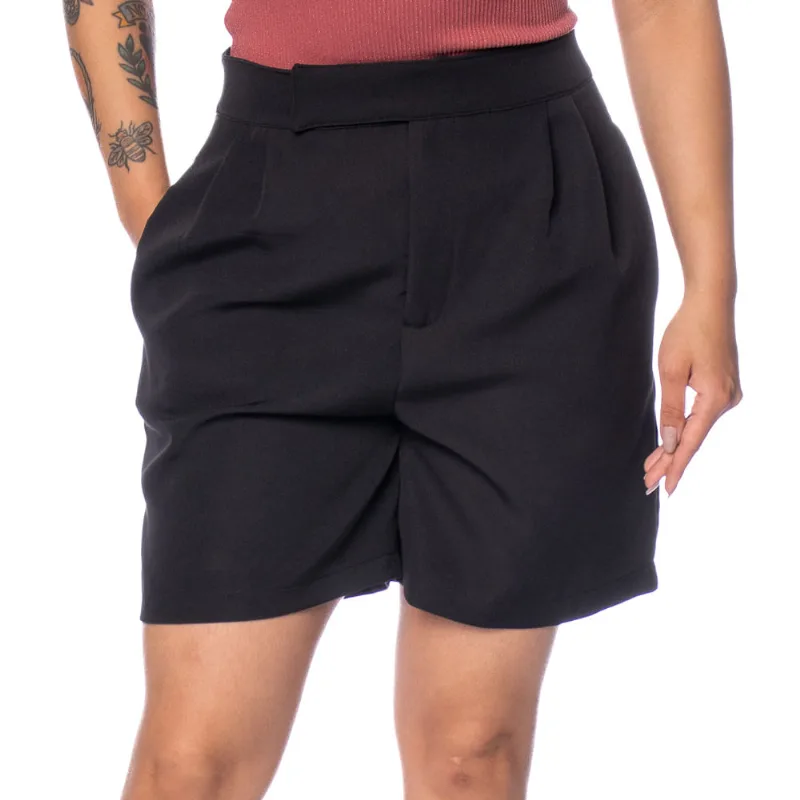Short Feminino Endless Reto Cintura Alta Preto - P