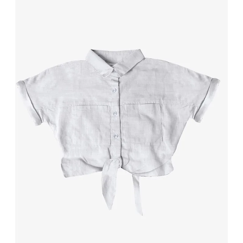 Cropped Infantil Com Amarração Viscose Select Branco 10