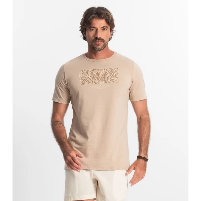 Camiseta Masculina Meia Malha Diametro Marrom P